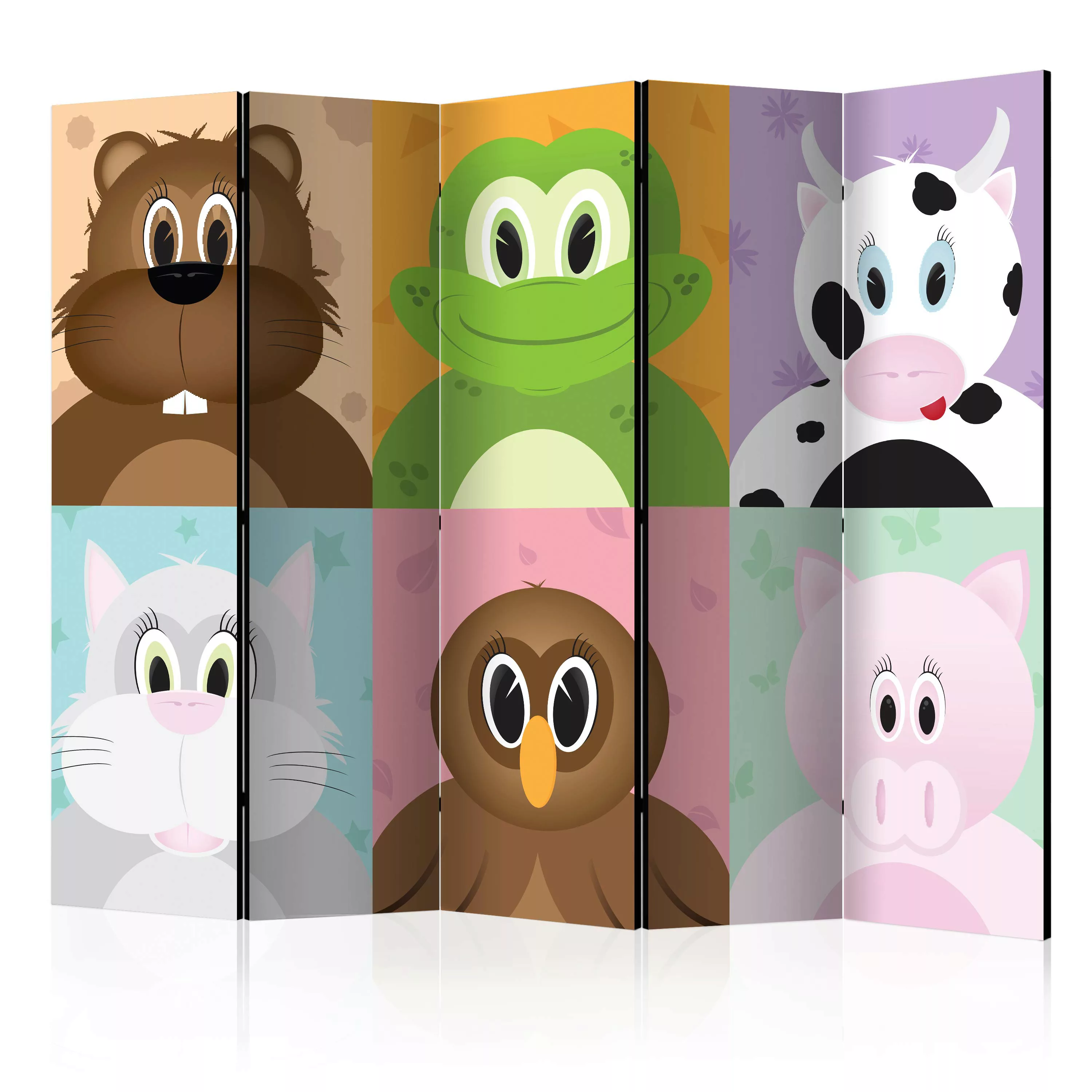 5-teiliges Paravent - Cheerful Animals Ii [room Dividers] günstig online kaufen