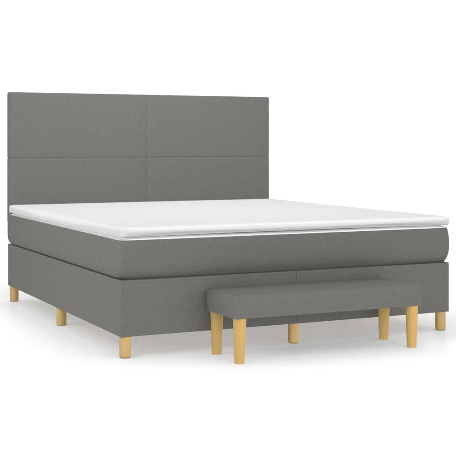 vidaXL Boxspringbett Boxspringbett mit Matratze Dunkelgrau 160x200 cm Stoff günstig online kaufen