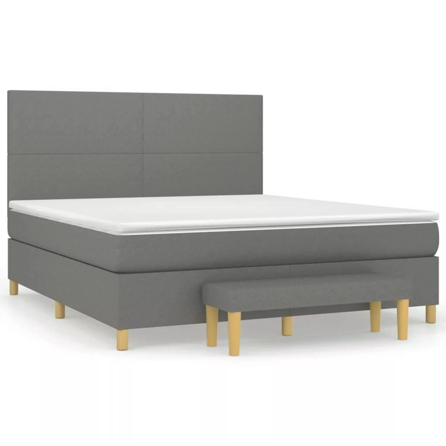 vidaXL Boxspringbett Boxspringbett mit Matratze Dunkelgrau 180x200 cm Stoff günstig online kaufen