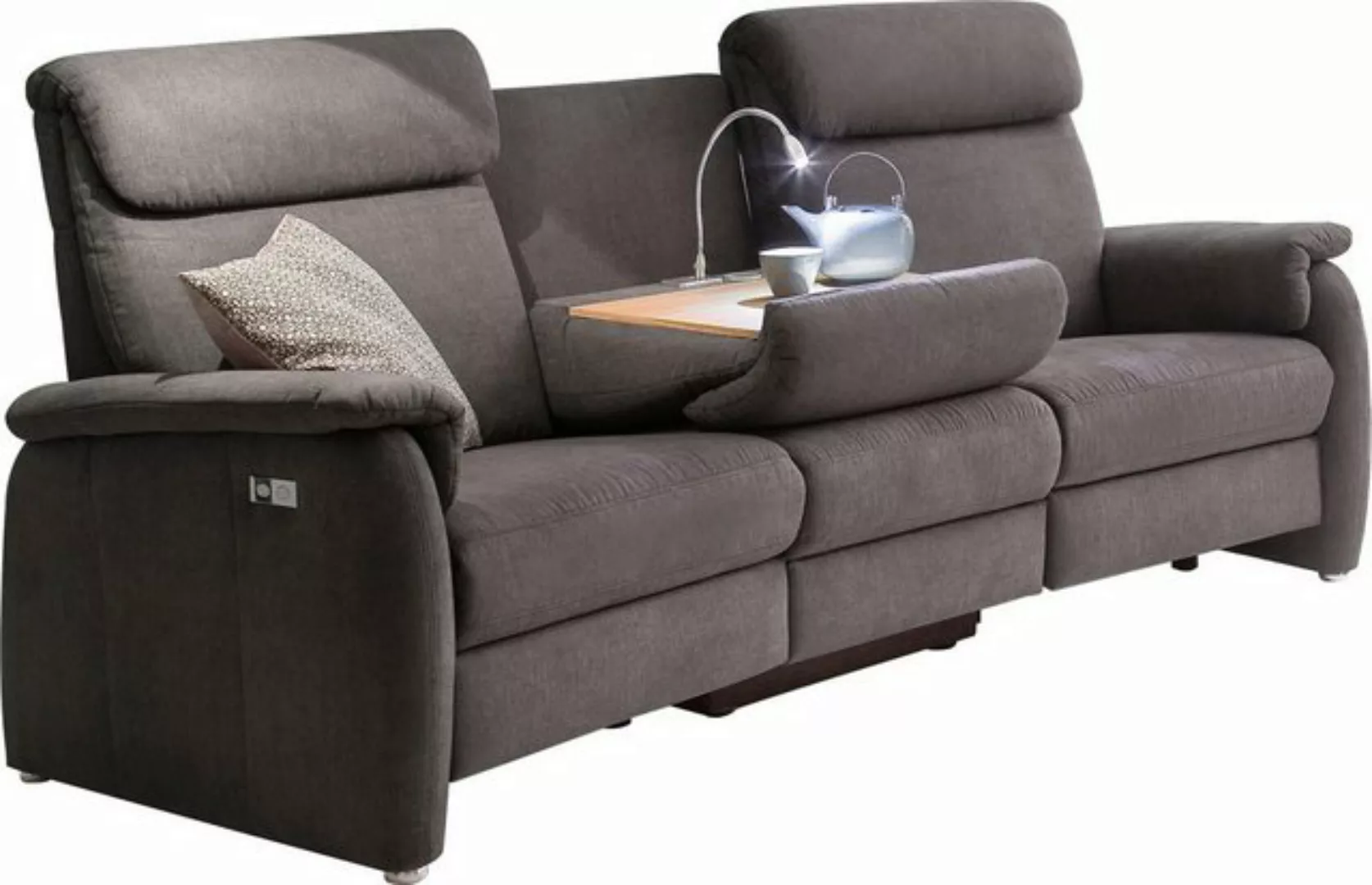 Home affaire Sofa Turin, mit motorischer Relaxfunktion, Tisch, Leuchte + US günstig online kaufen