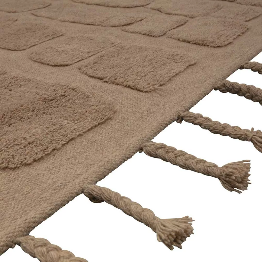 Teppich mit Fliesenmuster in Beige Skandi Design günstig online kaufen