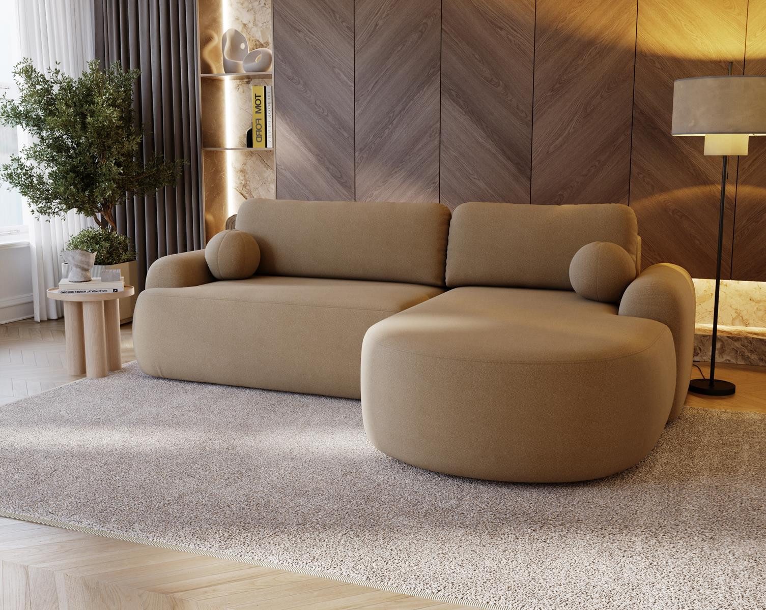 Compleo Ecksofa boucle mit breiter Ottomane günstig online kaufen