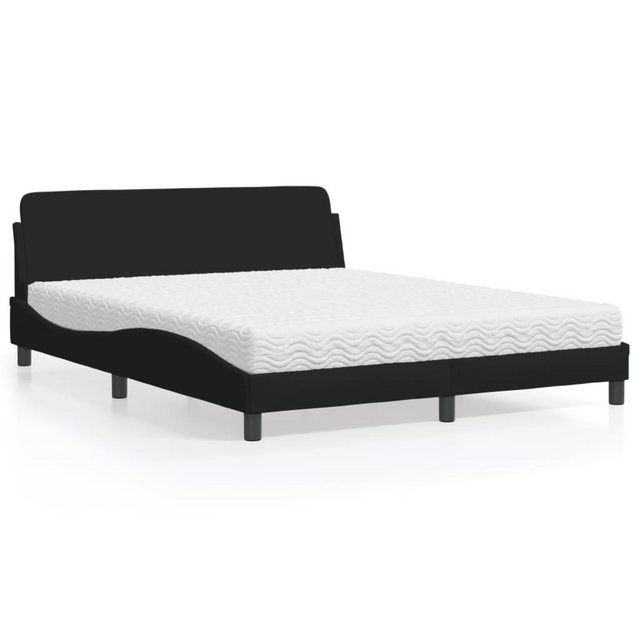 vidaXL Bett mit Matratze Schwarz 160x200 cm Stoff2009865 günstig online kaufen