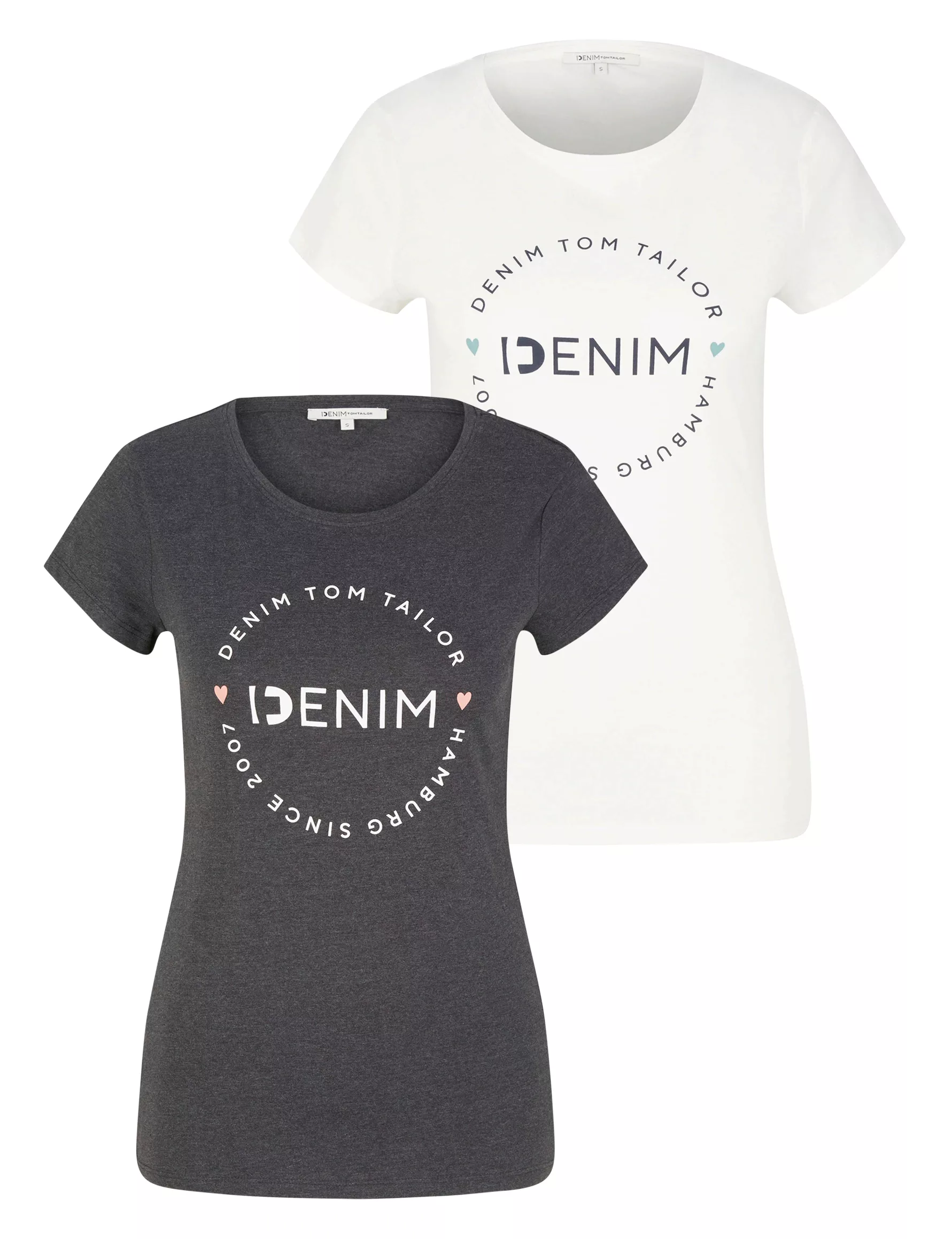 TOM TAILOR Denim T-Shirt, (Packung, 2 tlg., 2-er Pack) günstig online kaufen