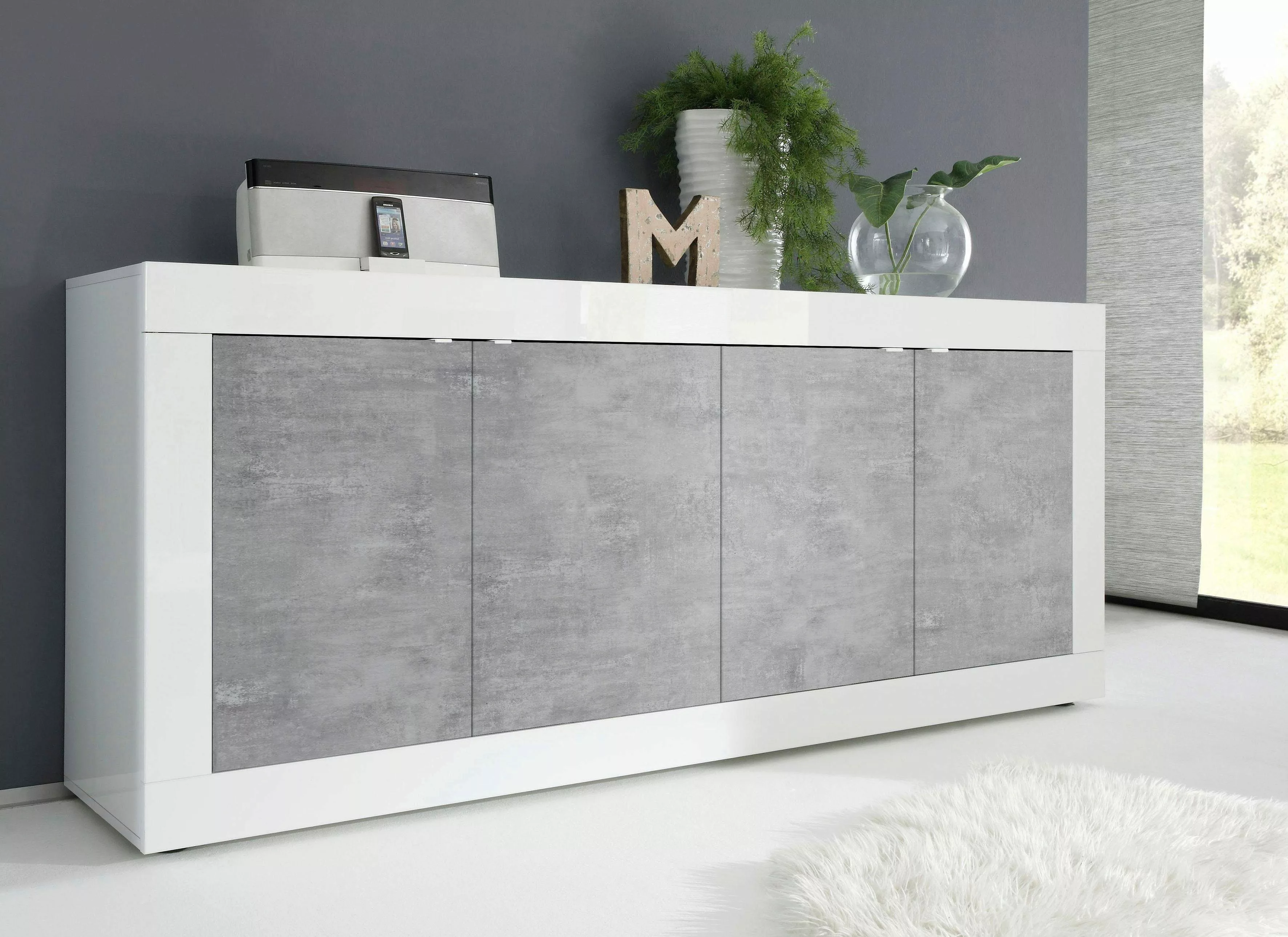 INOSIGN Sideboard "Basic Breite 207 cm, Kommode 4 Türen, Anrichte,", Metall günstig online kaufen