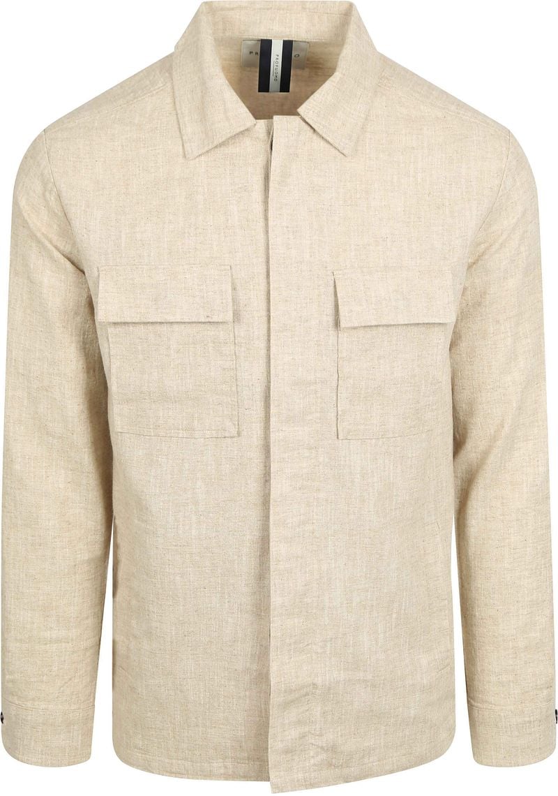 Profuomo Overshirt Leinen Blend Beige - Größe XL günstig online kaufen