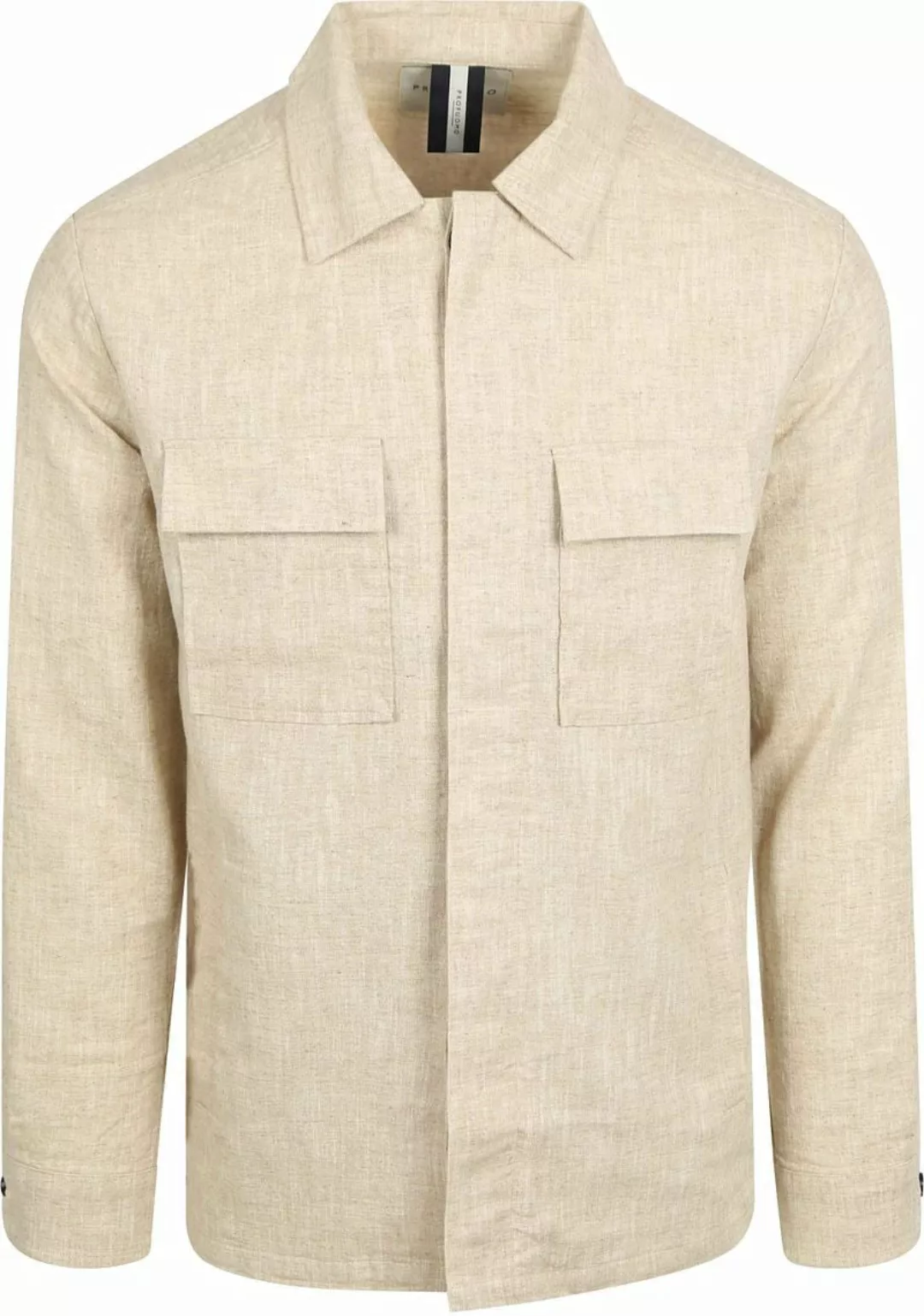 Profuomo Overshirt Leinen Blend Beige - Größe M günstig online kaufen