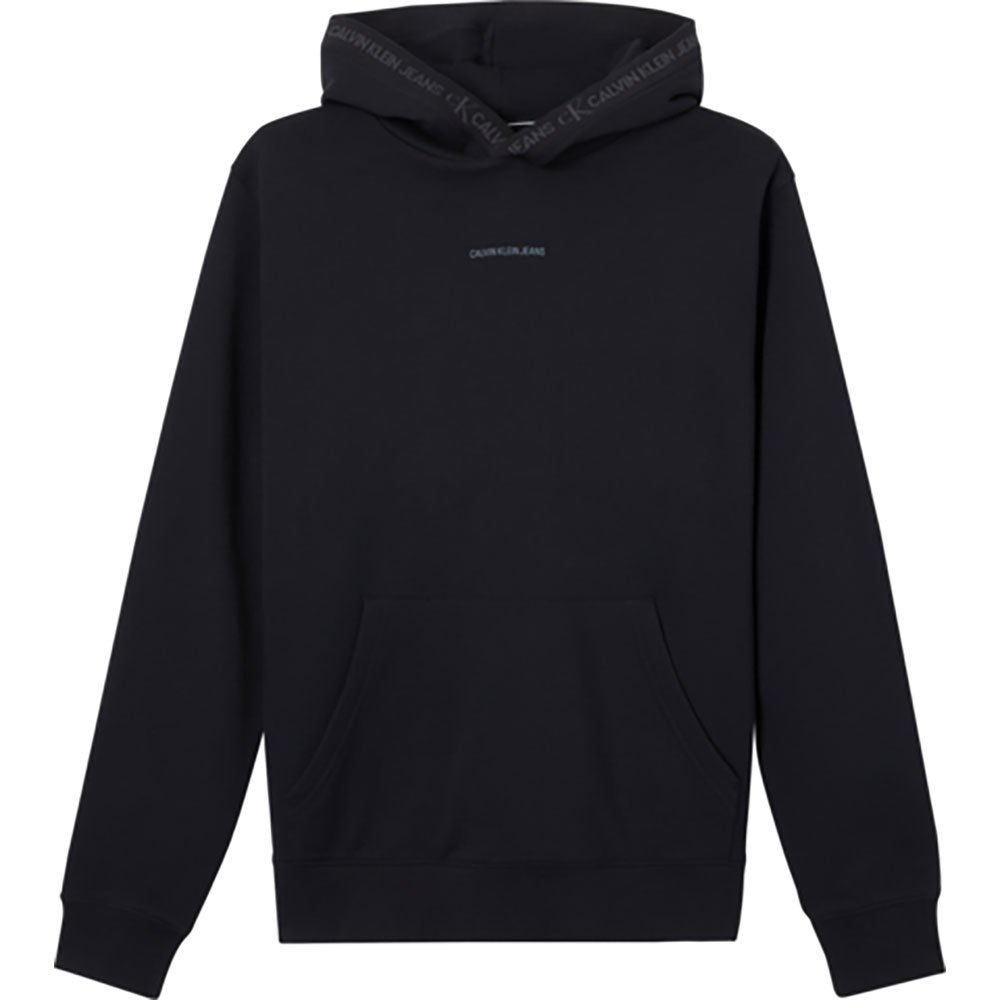 Calvin Klein Jeans Bio-baumwolle Logo Trim Kapuzenpullover S Ck Black günstig online kaufen