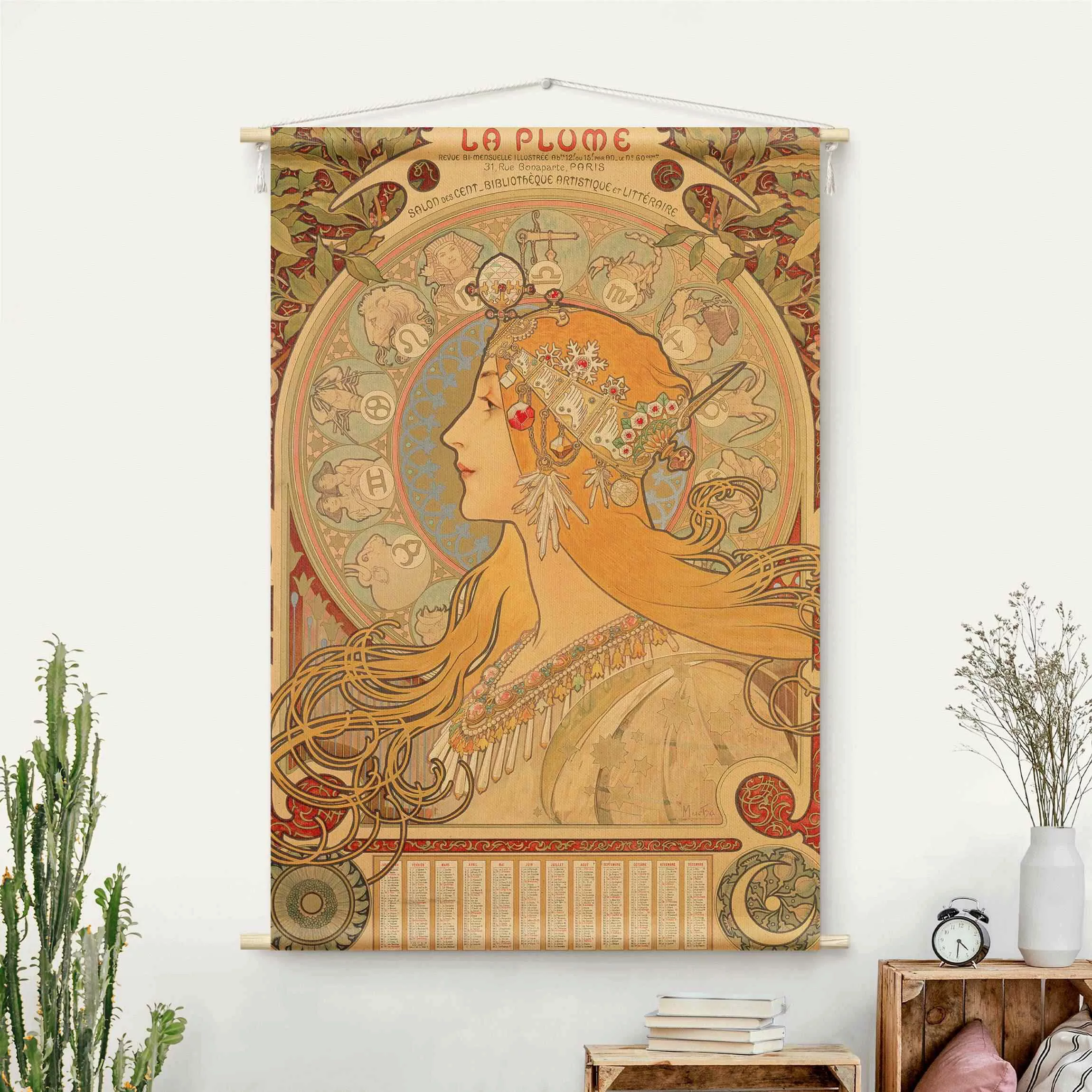 Wandteppich Alfons Mucha - Sternkreiszeichen günstig online kaufen