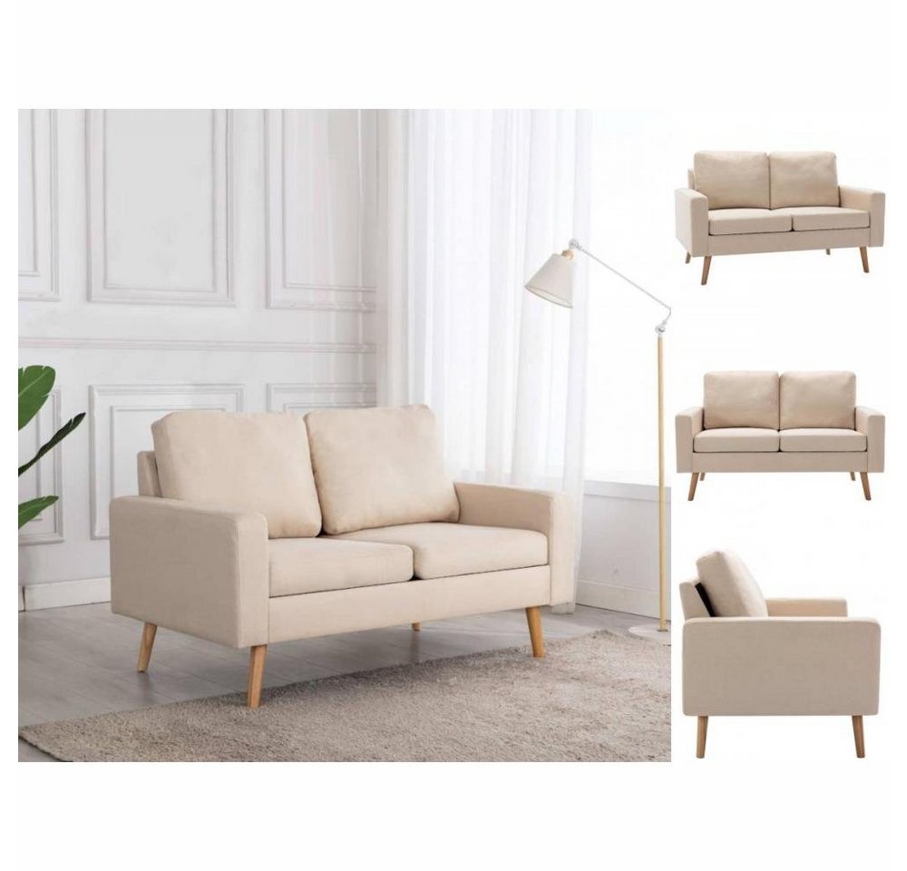 vidaXL Sofa 2-Sitzer-Sofa Creme Stoff Couch günstig online kaufen