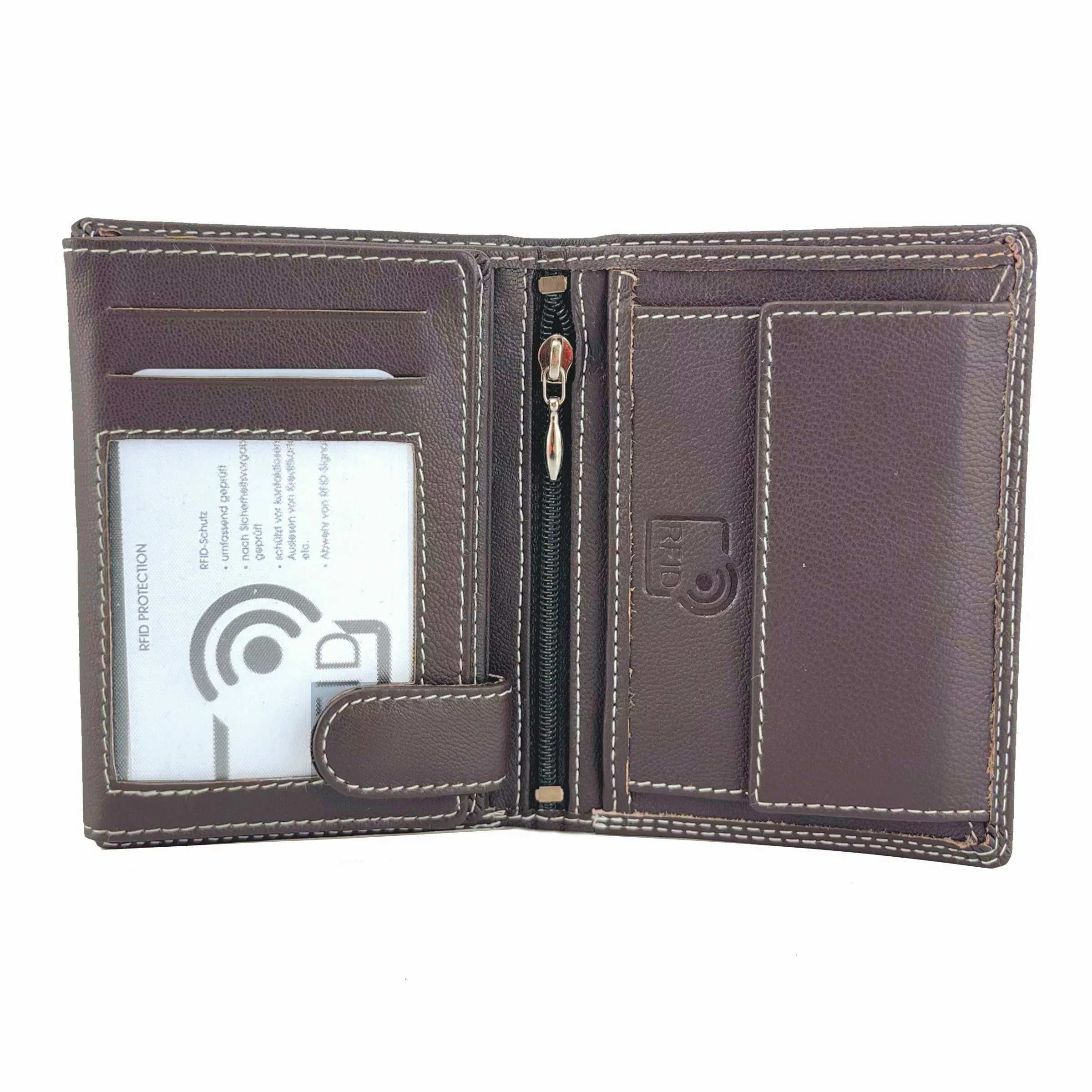 L&B Geldbörse Rindsleder Portemonnaie, integrierter RFID-Schutz günstig online kaufen
