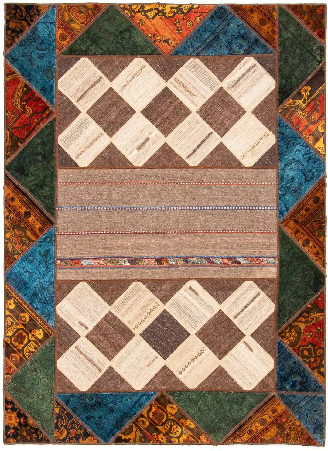 morgenland Teppich »Patchwork - 224 x 164 cm - mehrfarbig«, rechteckig, Woh günstig online kaufen