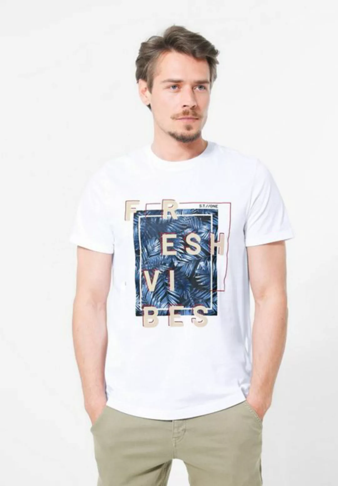 STREET ONE MEN T-Shirt, mit Frontprint günstig online kaufen