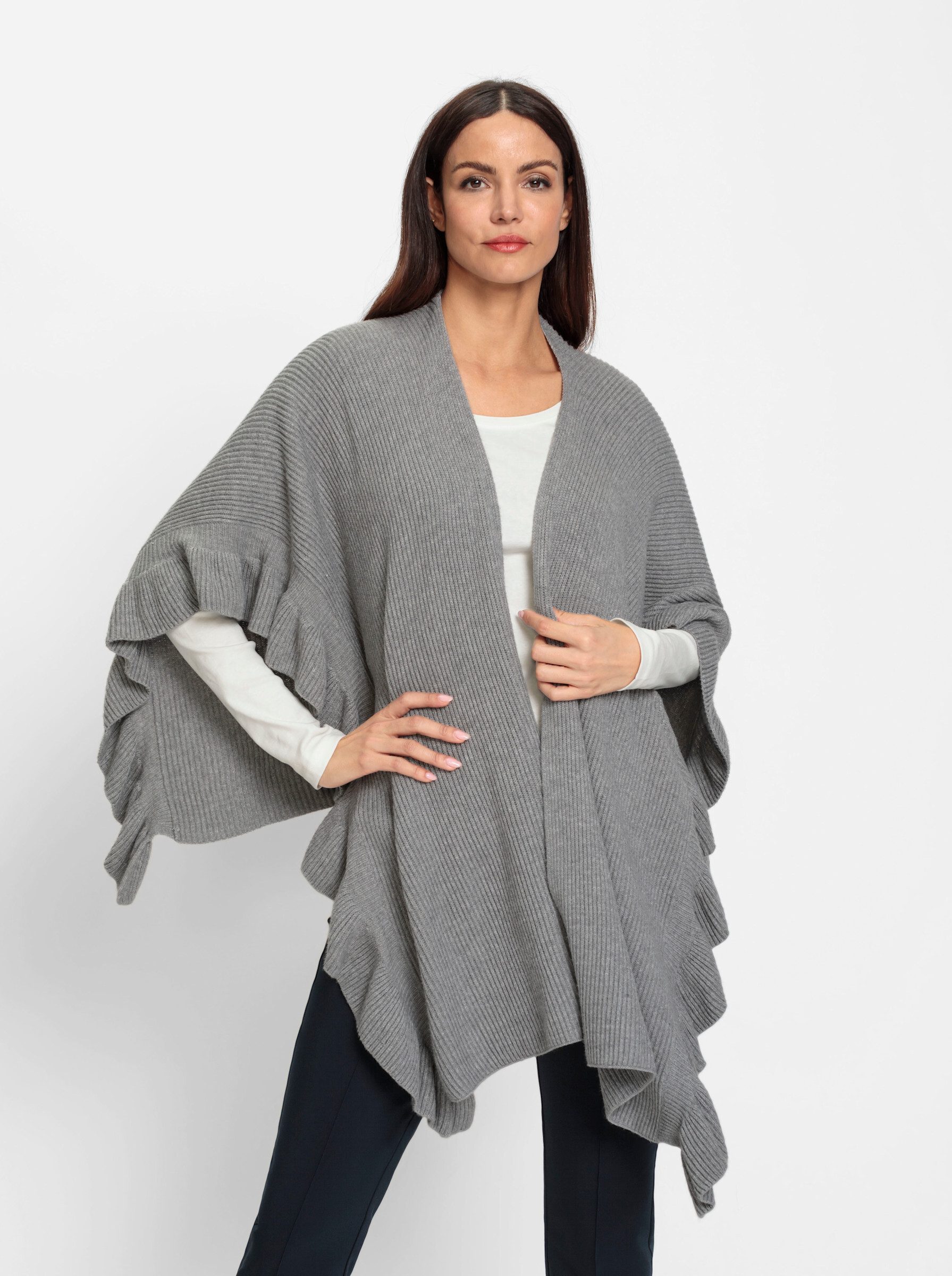 heine Strickponcho Strickponcho Länge ca. 62 günstig online kaufen