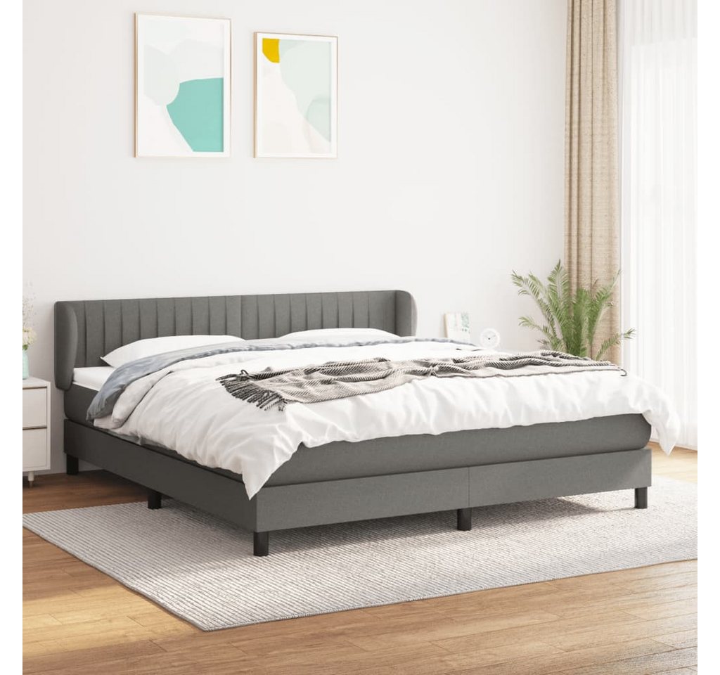 vidaXL Boxspringbett mit Matratze Dunkelgrau 180x200 cm Stoff1397150 günstig online kaufen