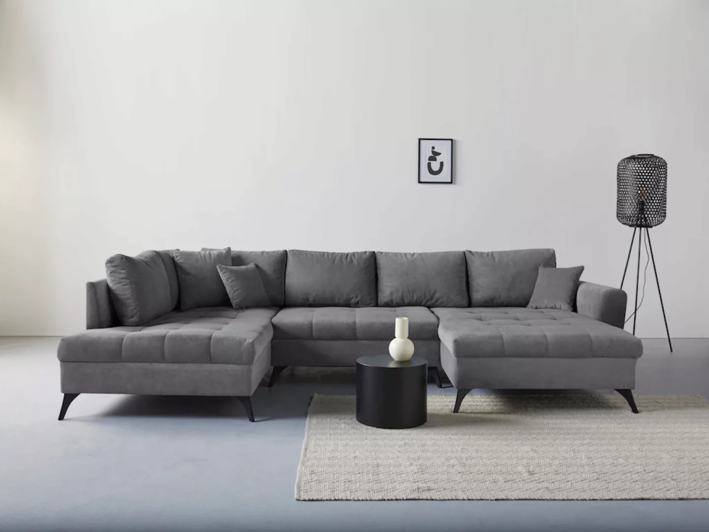 INOSIGN Wohnlandschaft "Lörby U-Form", auch mit Aqua clean-Bezug, feine Ste günstig online kaufen