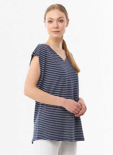 ORGANICATION T-Shirt Women's Striped T-Shirt in Navy/Off White günstig online kaufen