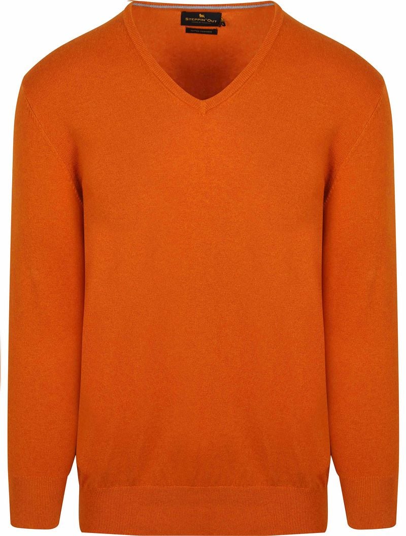 Steppin' Out Pullover Cotton Cashmere V-Ausschnitt Orange  - Größe XL günstig online kaufen