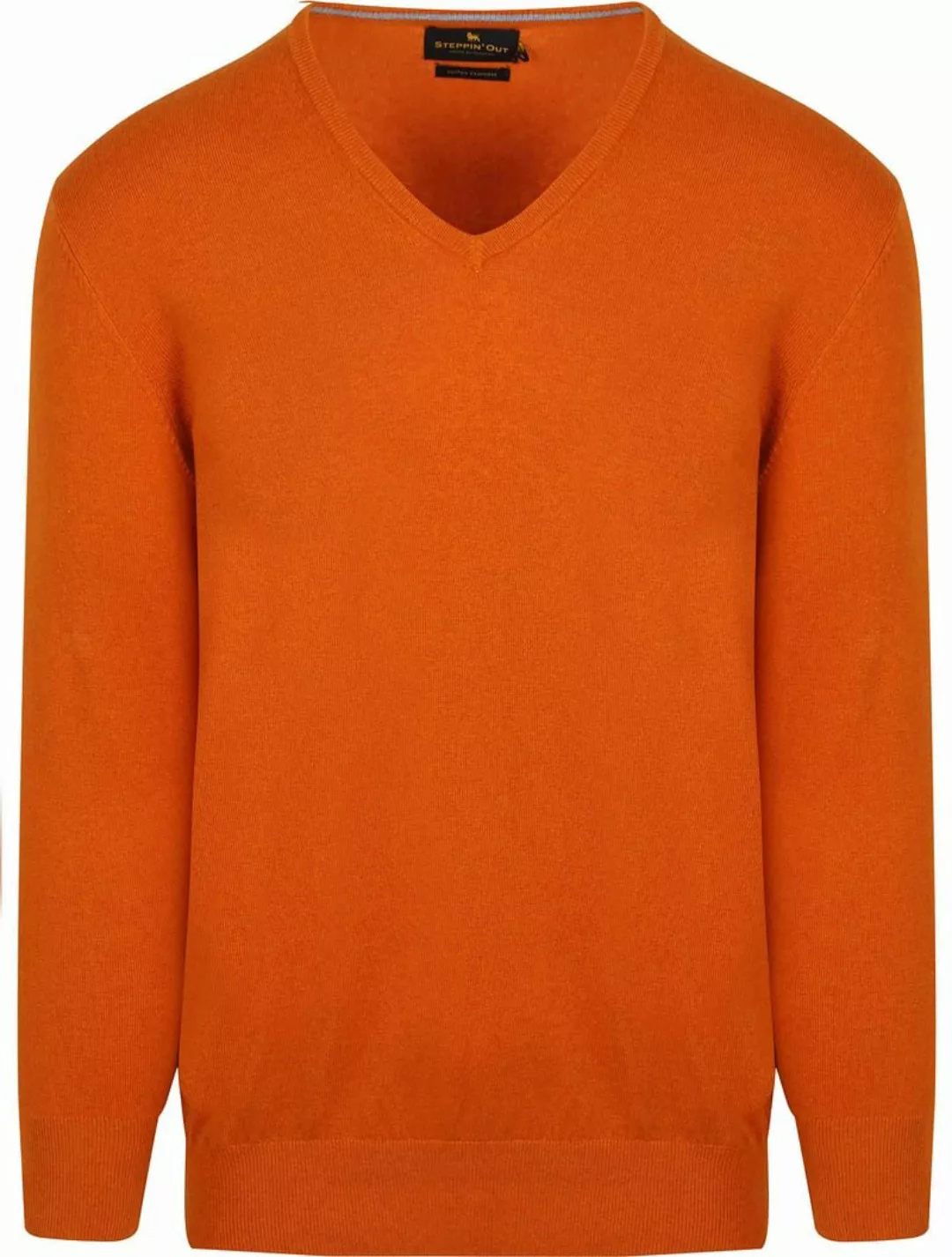 Steppin' Out Pullover Cotton Cashmere V-Ausschnitt Orange  - Größe XXL günstig online kaufen