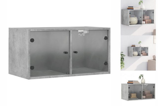 vidaXL Fächerschrank Wandschrank mit Glastüren Betongrau 68,5x37x35 cm (1-S günstig online kaufen