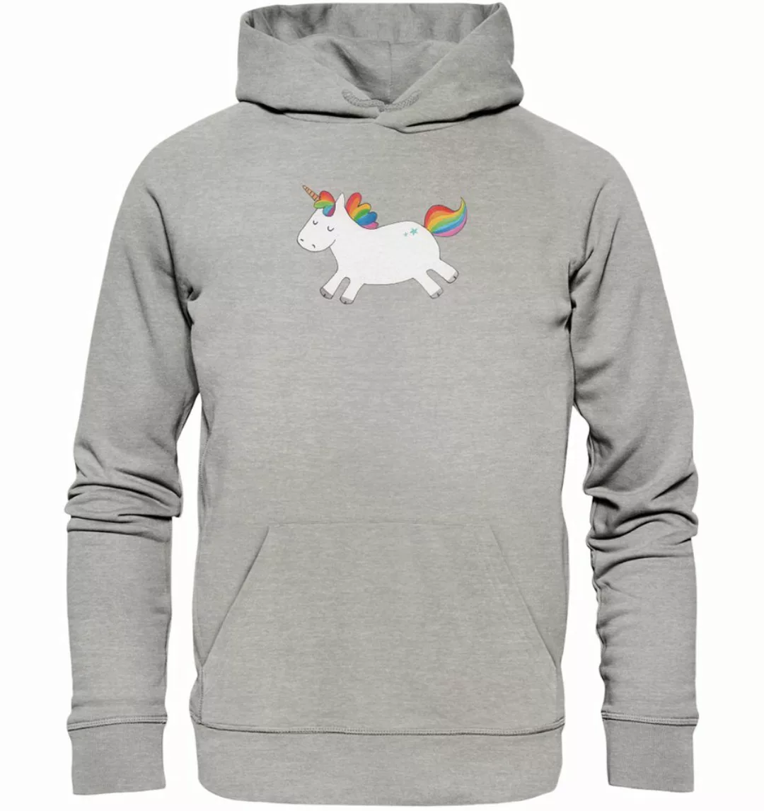 Mr. & Mrs. Panda Hoodie Einhorn Happy Größe XL - Heather Grey - Geschenk, O günstig online kaufen