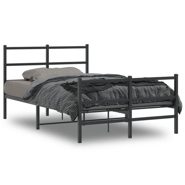 furnicato Bettgestell mit Kopf- und Fußteil Metall Schwarz 120x190 cm (1-tl günstig online kaufen