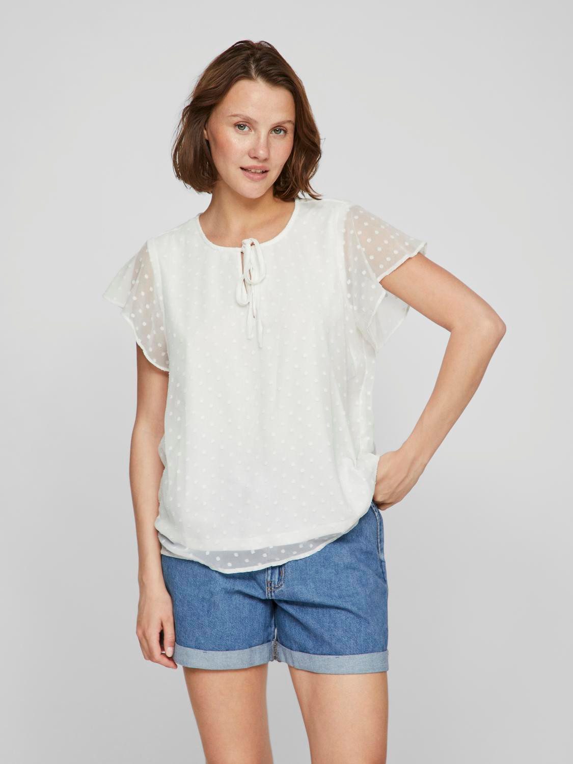 Vila Kurzarmshirt "VIEDEE C/S V-NECK TOP - NOOS" günstig online kaufen