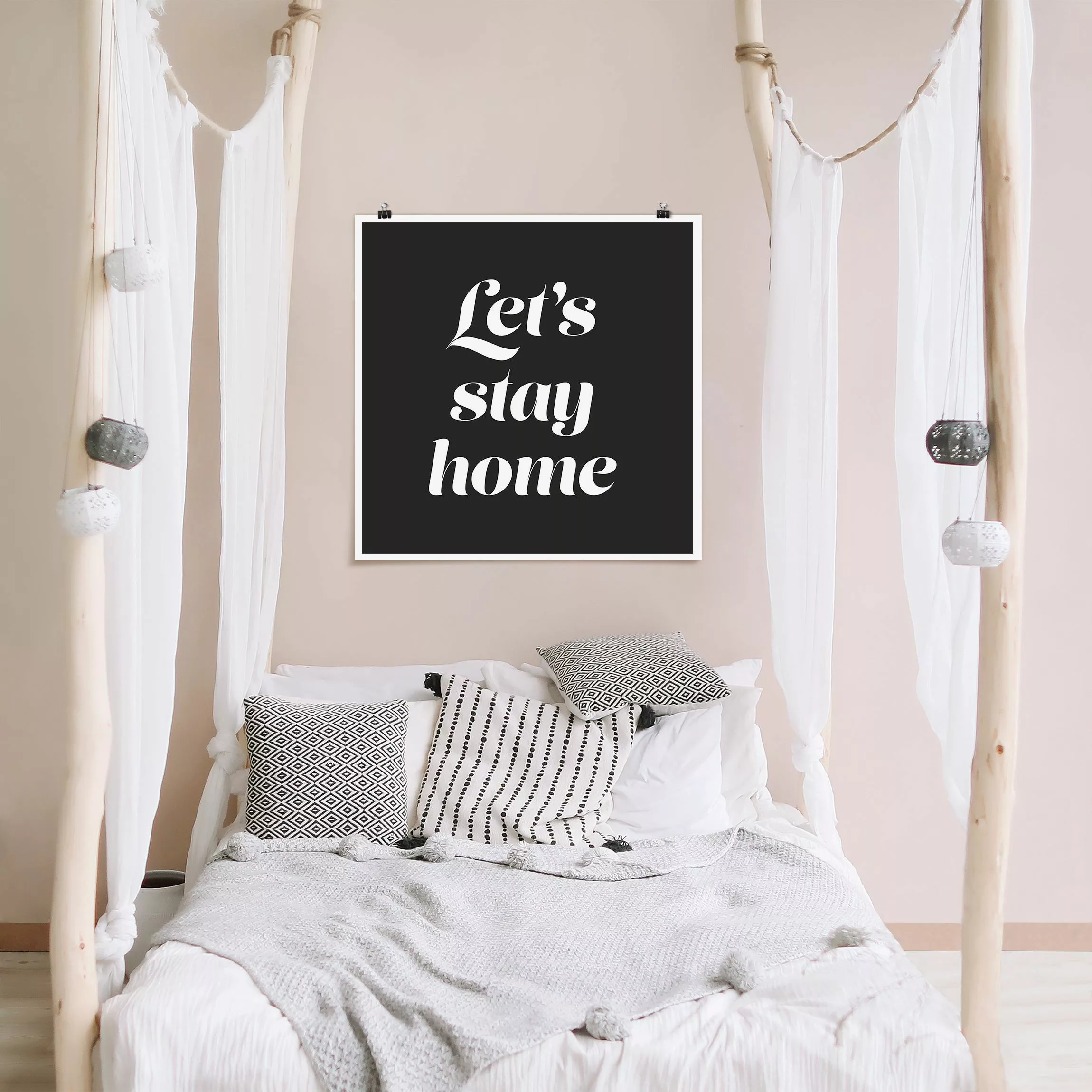 Poster Let's stay home Typo günstig online kaufen