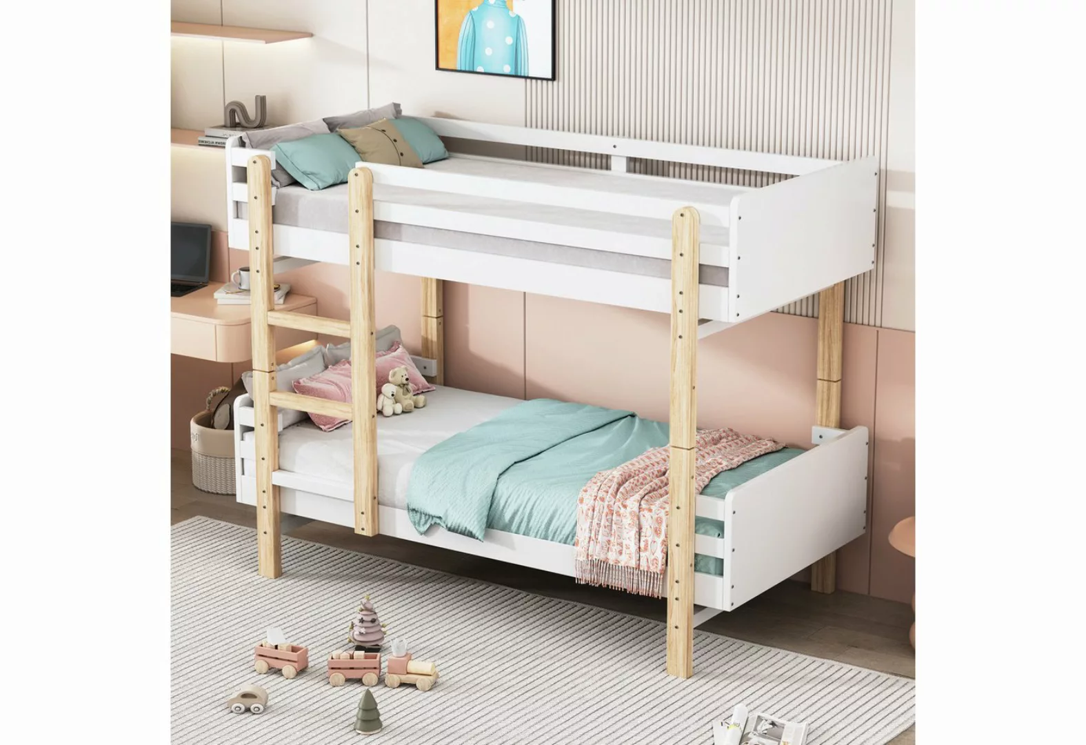 NMonet Etagenbett Kinderbett Hochbett 90x190cm, Bettrahmen aus Massivholz,u günstig online kaufen