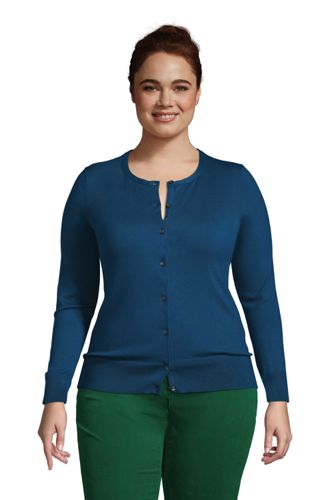 Supima Feinstrick-Cardigan in großen Größen, Damen, Größe: 56-58 Plusgrößen günstig online kaufen