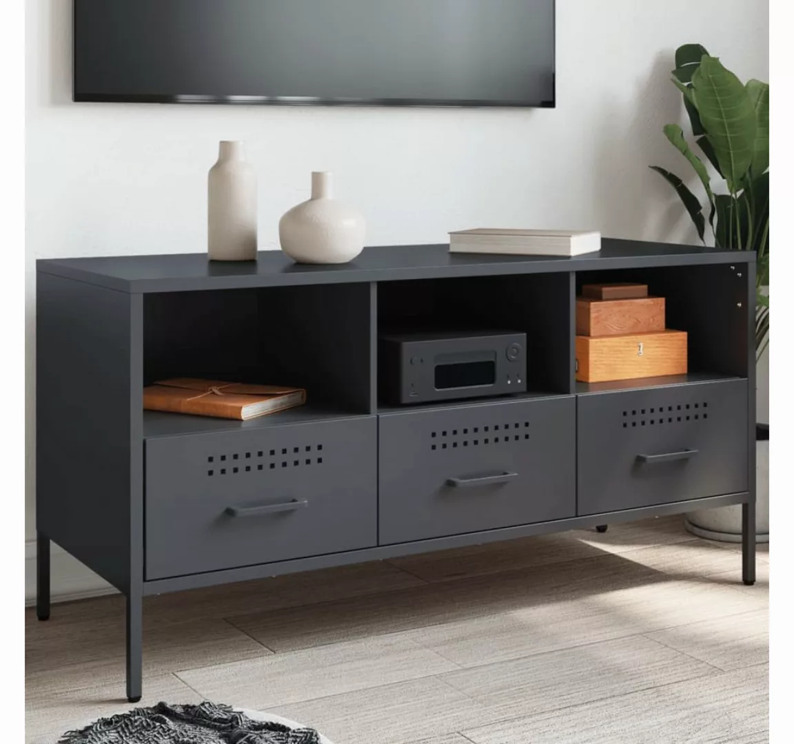 vidaXL Schrankmodule TV-Schrank Anthrazit 100,5x39x50,5 cm Stahl günstig online kaufen