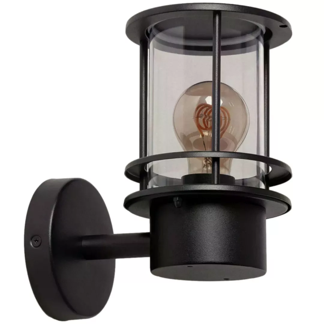 Wandlampe  Extern Schwarz Klassisch IP44 Abruzzo Lorenzo E27 21cm ABR-KZKL- günstig online kaufen
