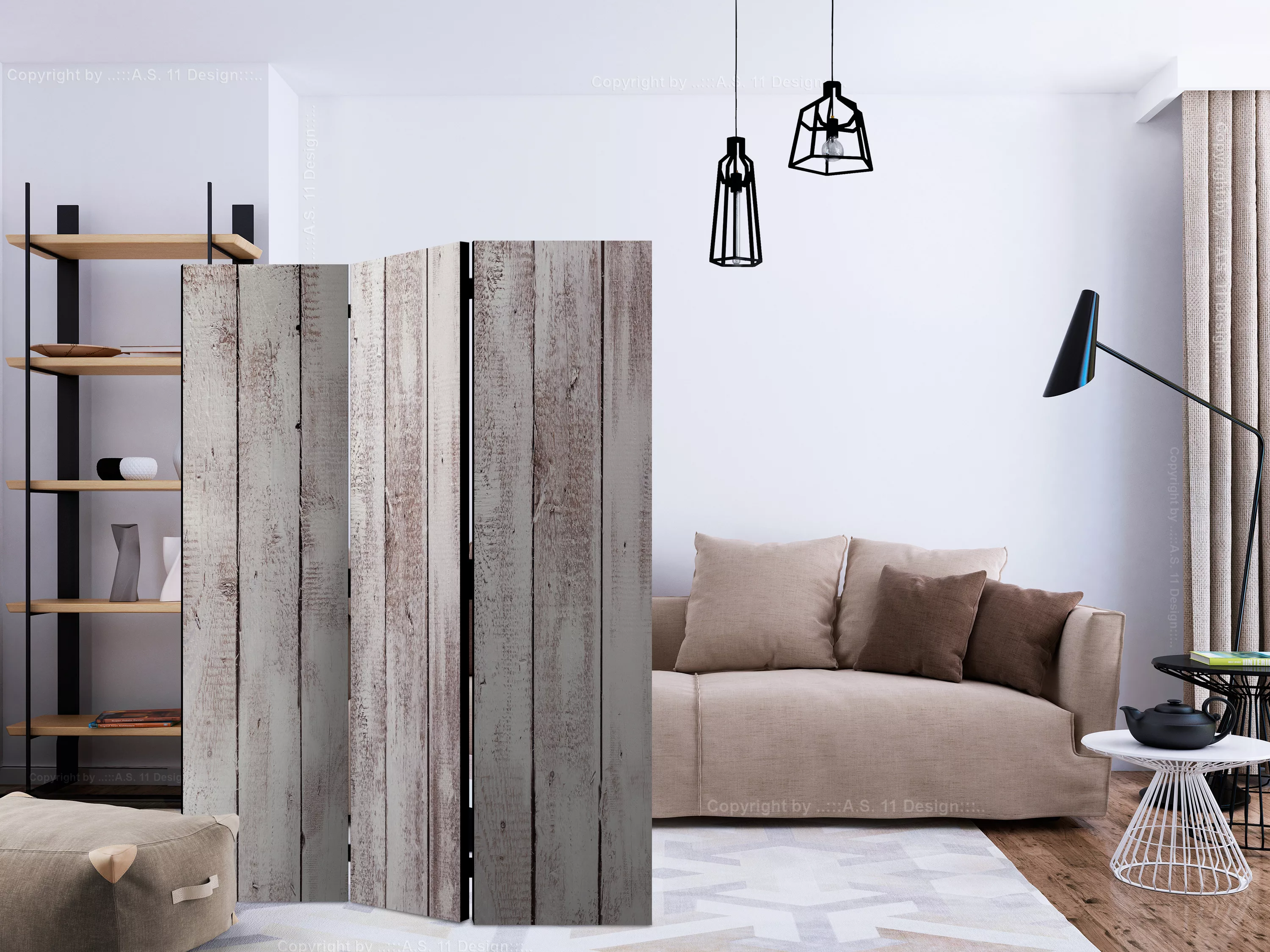 3-teiliges Paravent - Exquisite Wood [room Dividers] günstig online kaufen