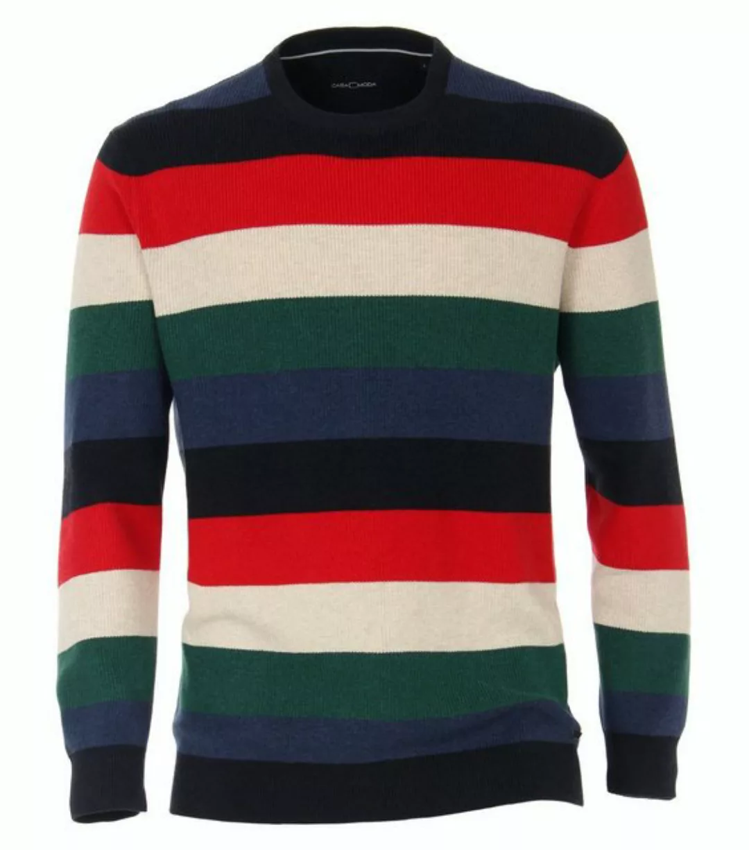CASAMODA Wollpullover Pullover mit Rundhalsausschnitt gemustert günstig online kaufen