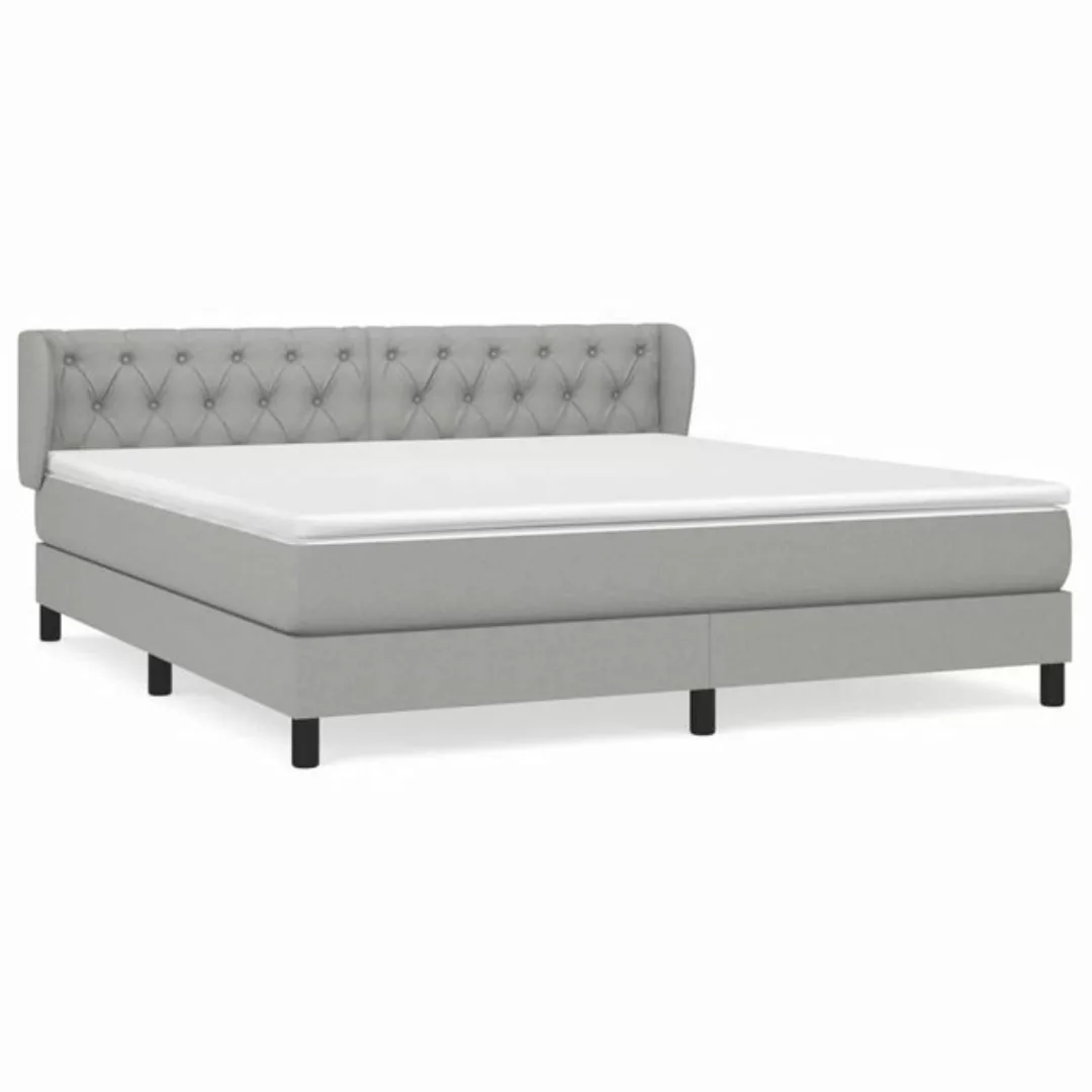 vidaXL Bettgestell Boxspringbett mit Matratze Hellgrau 160x200 cm Stoff Bet günstig online kaufen