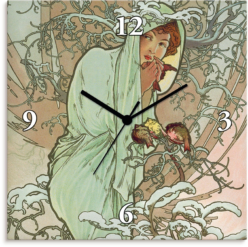 Artland Wanduhr "Hiver (Winter), 1896", wahlweise mit Quarz- oder Funkuhrwe günstig online kaufen