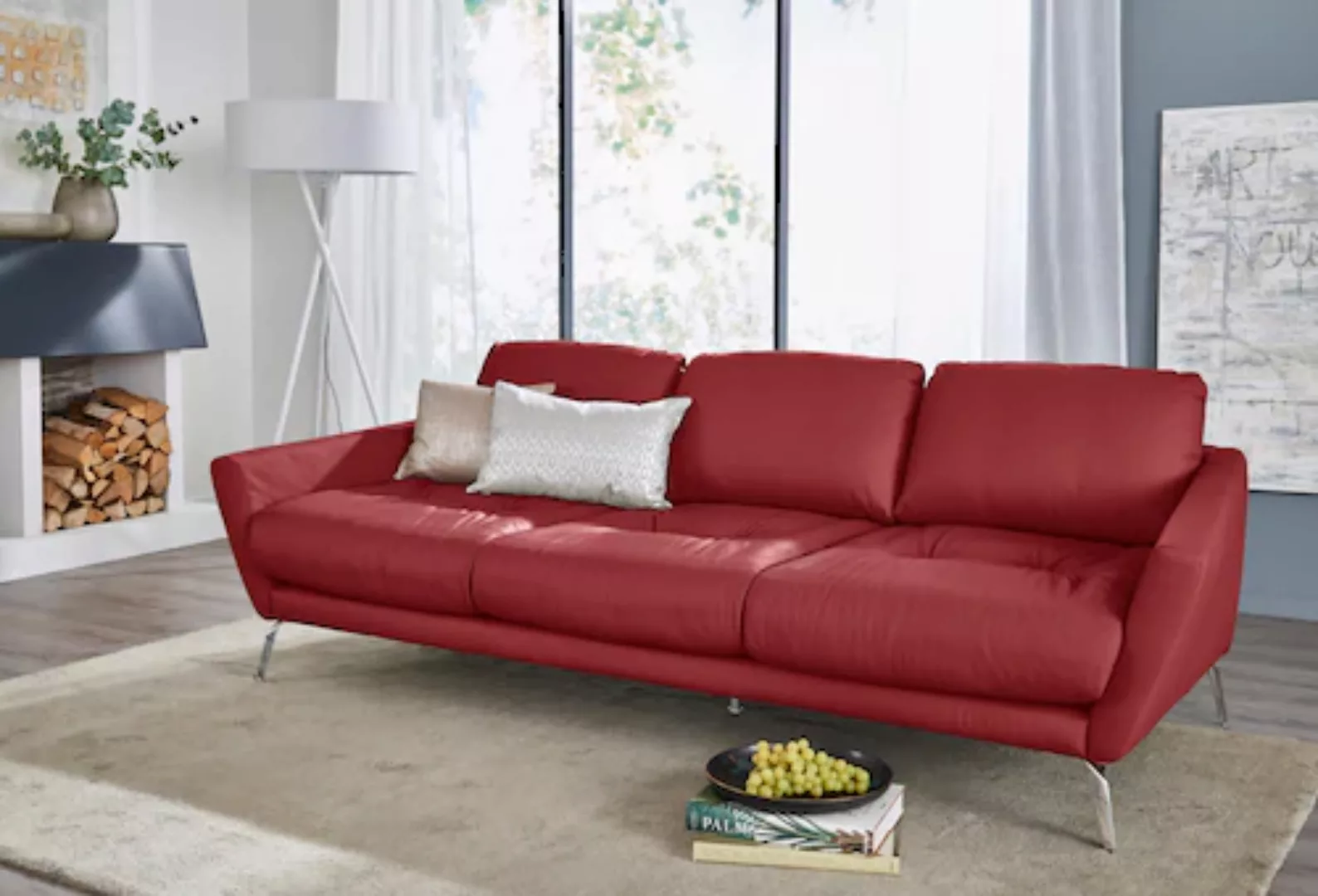W.SCHILLIG Big-Sofa softy, mit dekorativer Heftung im Sitz, Füße Chrom glän günstig online kaufen