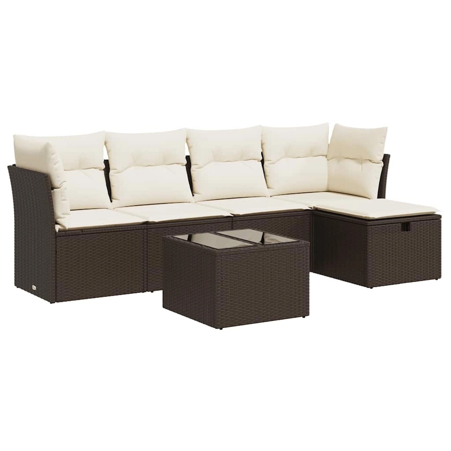vidaXL 6-Tlg Garten-Sofagarnitur mit Kissen Braun Poly Rattan 3325279 günstig online kaufen