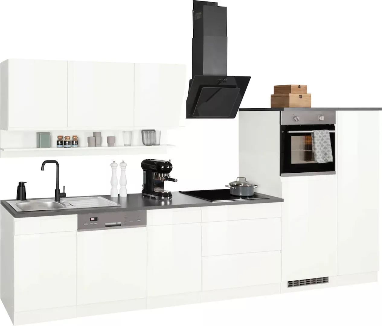 Kochstation Küche "KS-Virginia", Breite 350 cm, wahlweise mit Induktion günstig online kaufen
