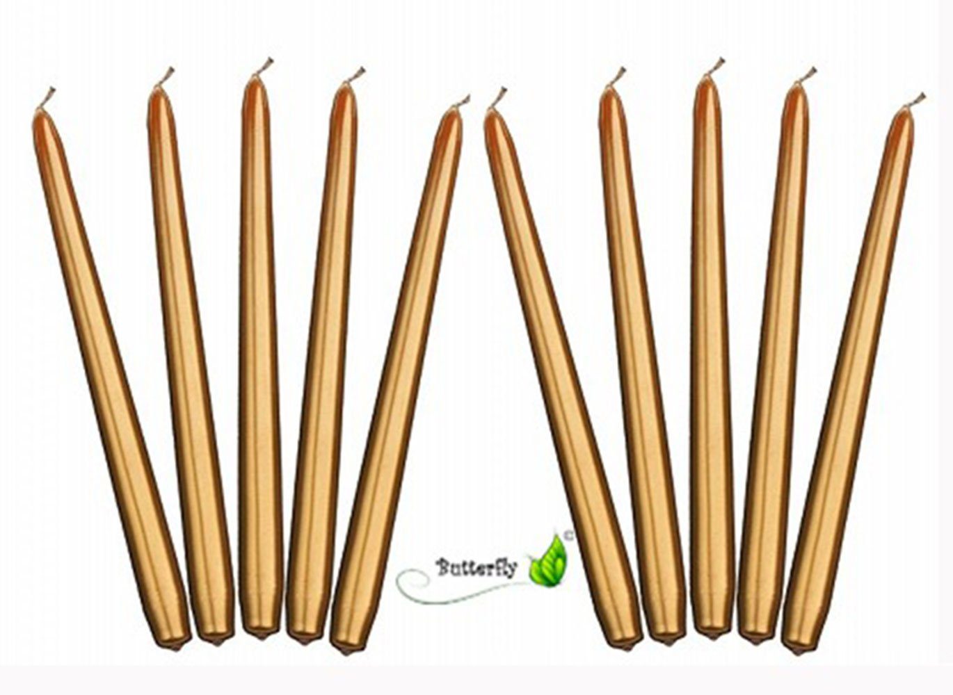 partydeco Spitzkerze, Spitzkerzen 24cm Gold, 10 günstig online kaufen