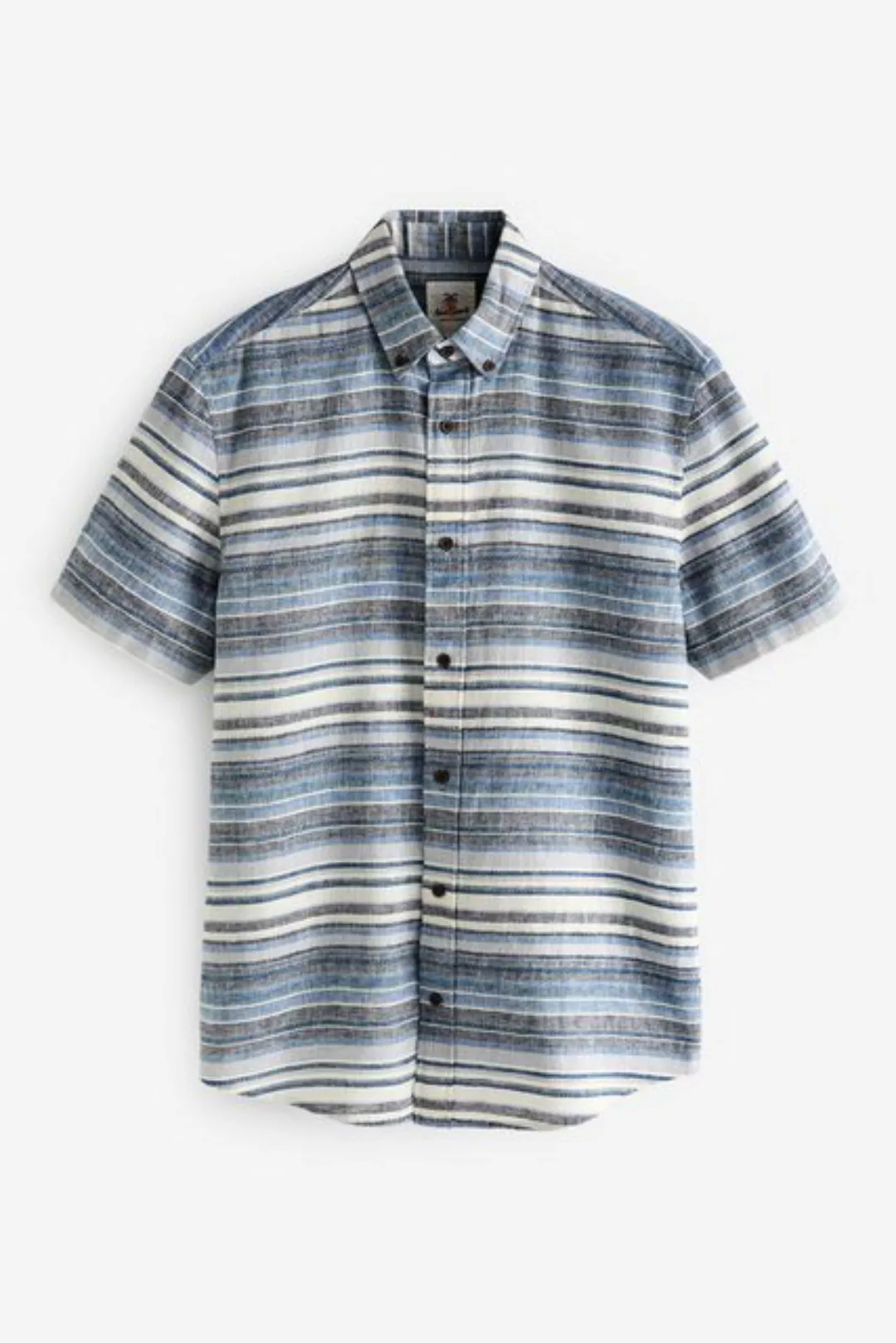 Next Kurzarmhemd Strukturiertes Hemd mit Streifen und kurzen Ärmeln (1-tlg) günstig online kaufen