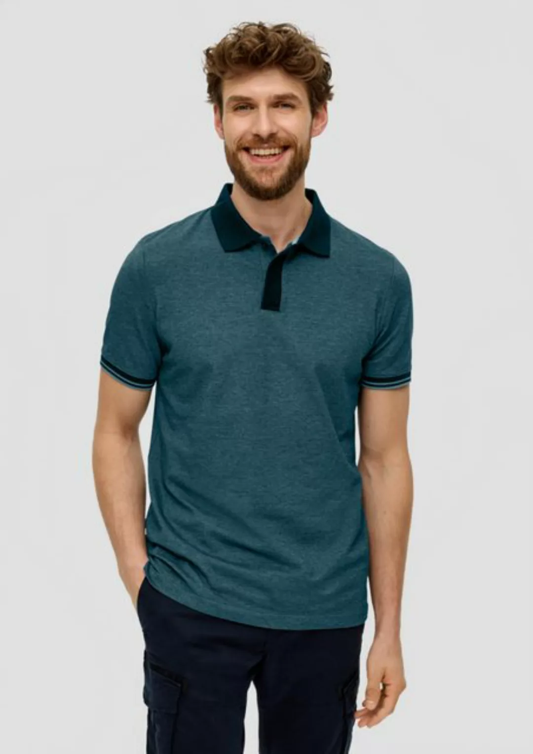 s.Oliver Kurzarmshirt Poloshirt aus Baumwollmix günstig online kaufen