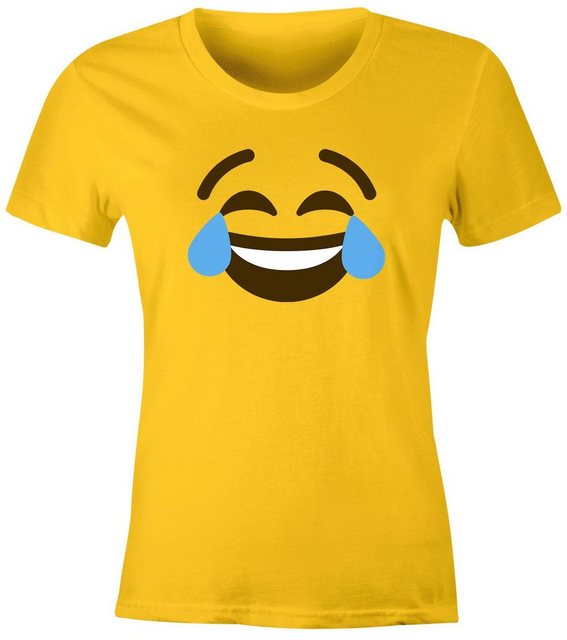 MoonWorks Print-Shirt Damen T-Shirt Emoticon Gruppenkostüm Fasching Karneva günstig online kaufen