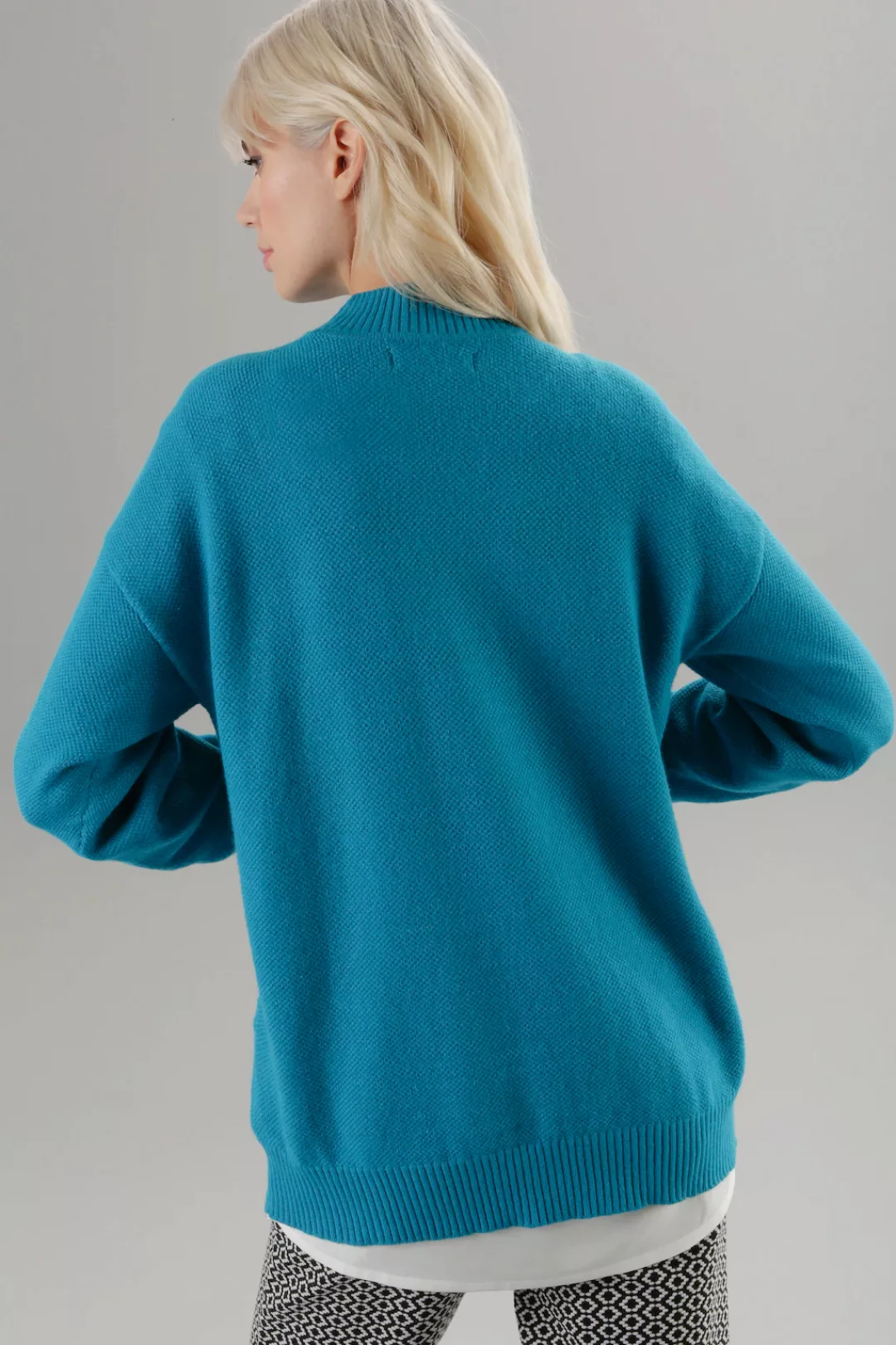 Aniston SELECTED Strickpullover, mit feinem Perlfangmuster günstig online kaufen