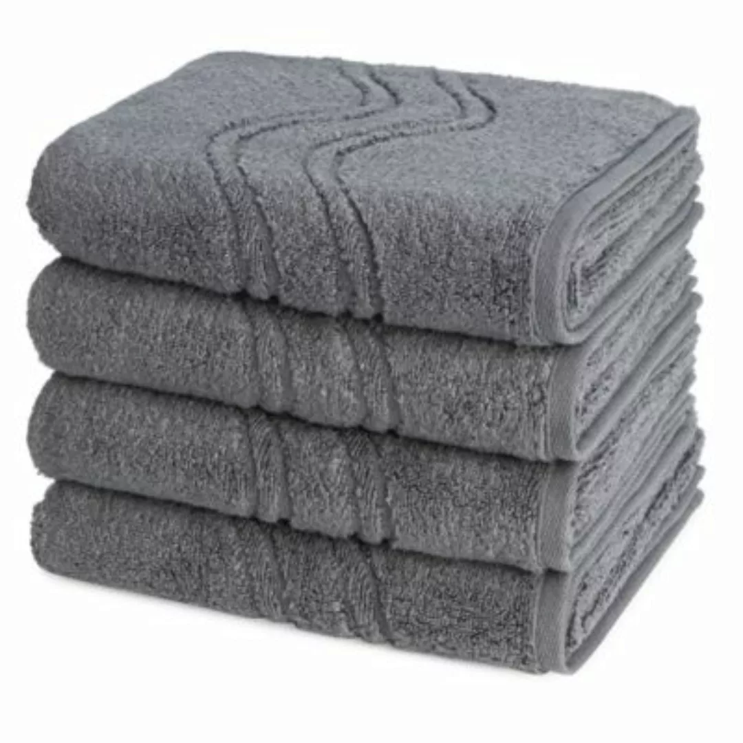 Ross 4 X Handtuch - im Set Cashmere feeling Handtücher dunkelgrau günstig online kaufen