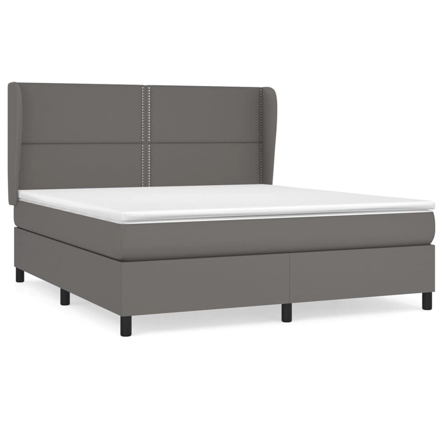 vidaXL Boxspringbett mit Matratze Grau 180x200 cm Kunstleder1466693 günstig online kaufen