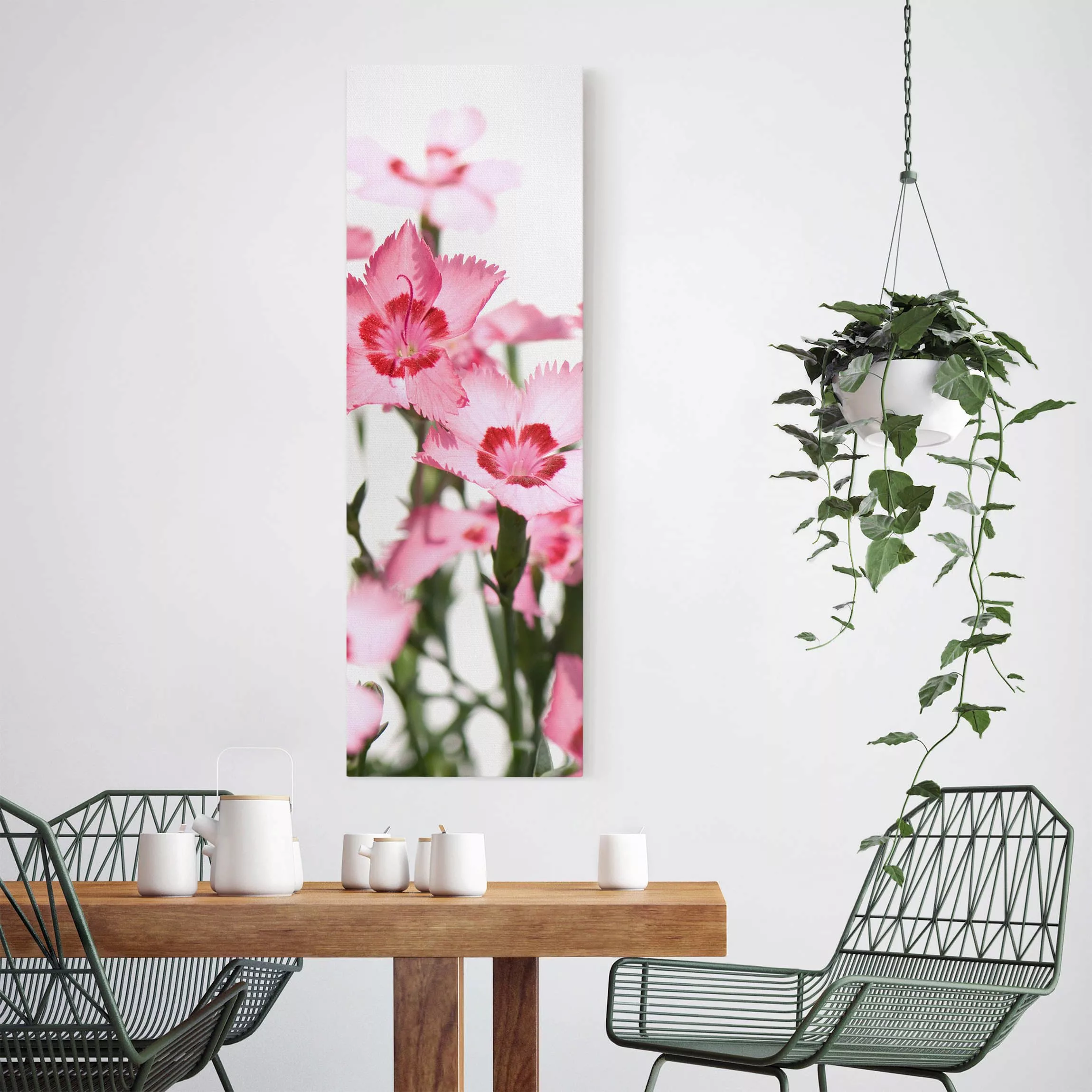 Leinwandbild Blumen - Hochformat Pink Flowers günstig online kaufen