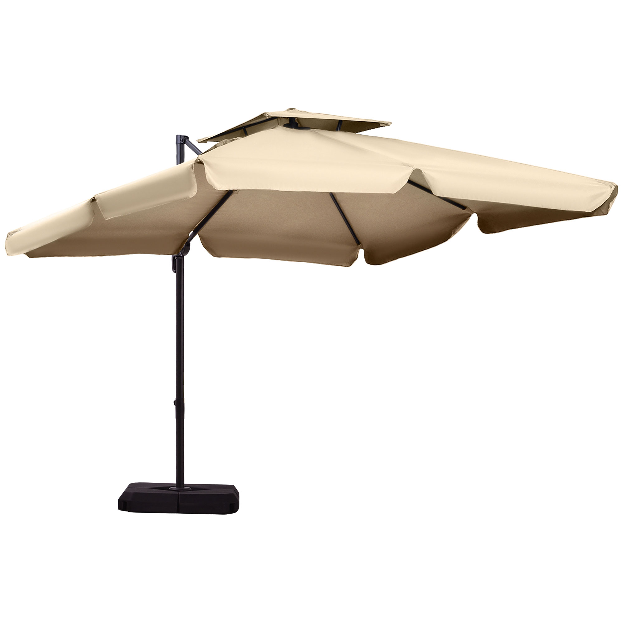 Outsunny Sonnenschirm UV30+ Ampelschirm Roma Schirm mit Ständer und 4 Gewic günstig online kaufen