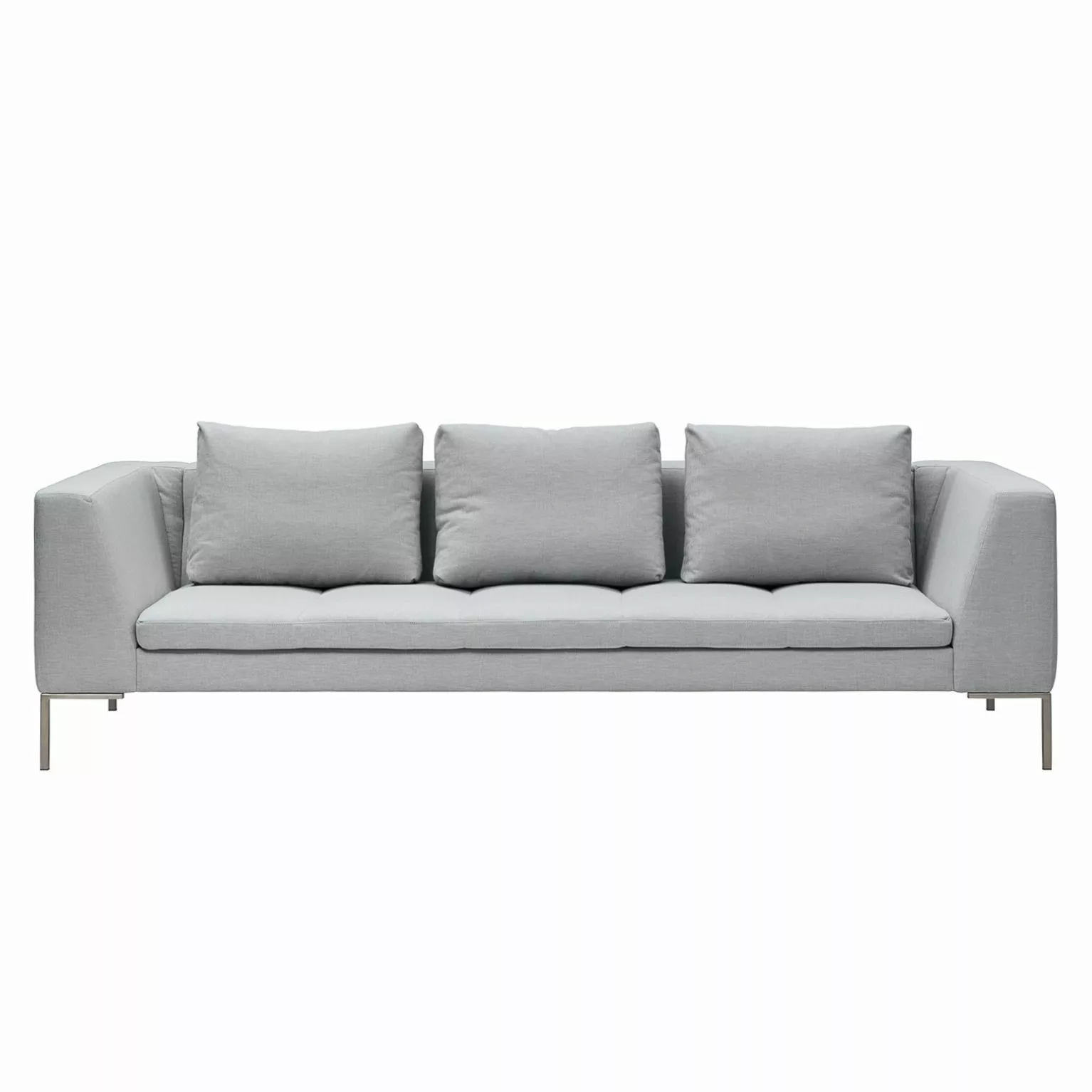 home24 Studio Copenhagen Sofa Madison 3-Sitzer Silbergrau Webstoff 238x66x1 günstig online kaufen