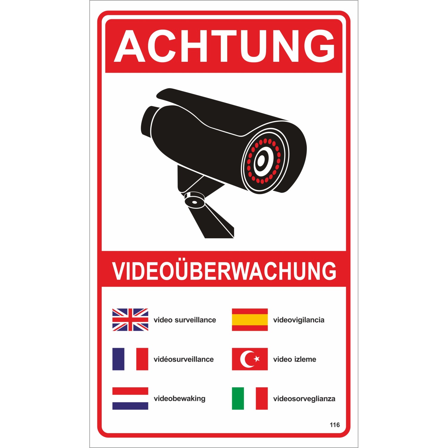 Warn- und Hinweissschild Achtung Videoüberwachung 25 cm x 15 cm PST günstig online kaufen